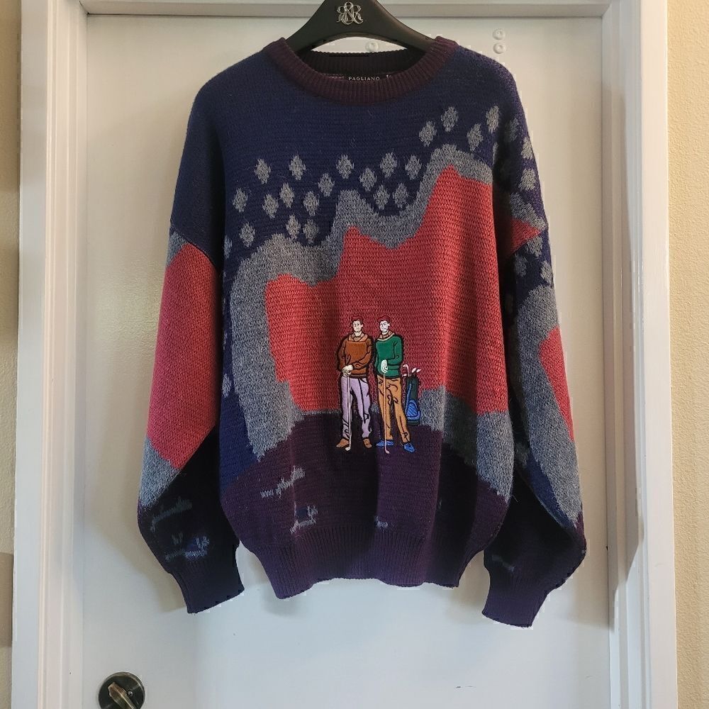 Pagliano Vtg. Appliqué Golf Sweater